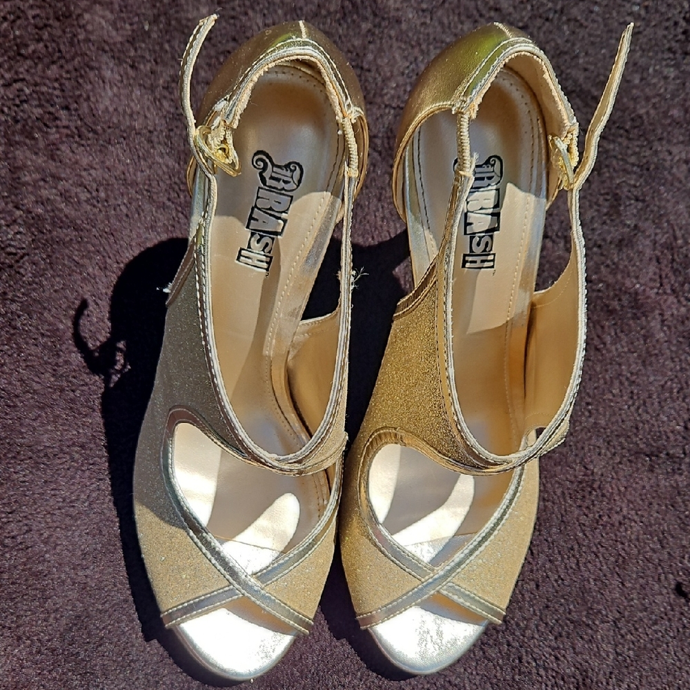 Brash Elegant Gold and Silver Heels
